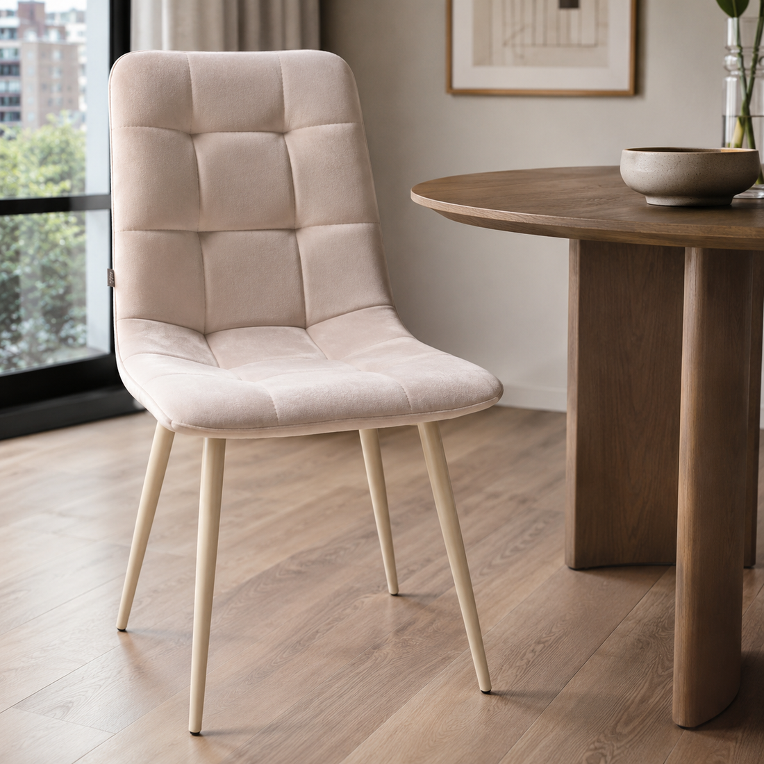 Silla Victoria Taupe Pana Base Capuccino