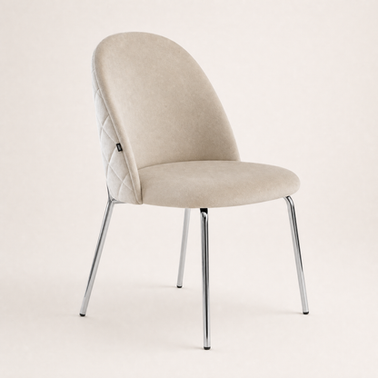 Silla Catania Pana Taupe Base Cromo