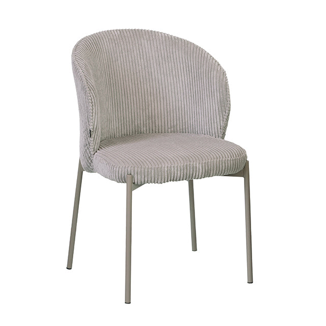 Silla Elira Corderoy Gris Oscuro Base Capuccino