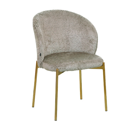 Silla Elira Taupe Boucle Base Dorada