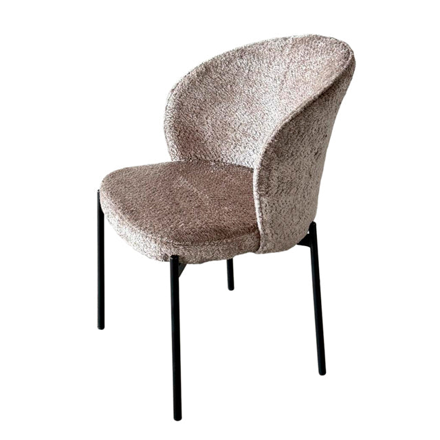 Silla Elira Boucle Taupe Base Negra