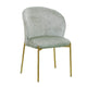 Silla Elira Boucle Gris Claro Base Dorada