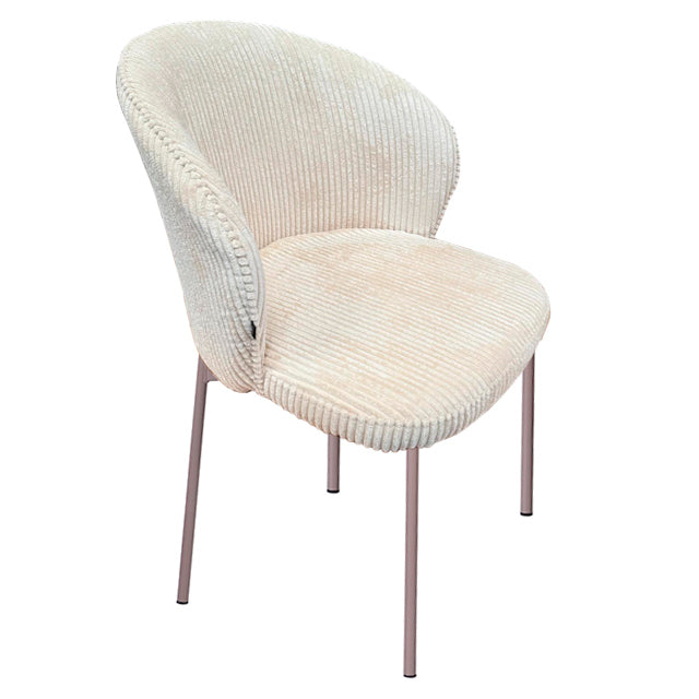 Silla Elira Corderoy Beige Base Capuccino