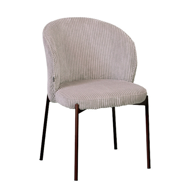 Silla Elira Corderoy Gris Oscuro Base Negra