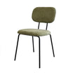 Silla Denver Chenille Verde Oliva Base Negra