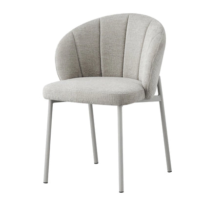 Silla Dublin Chenille Gris Base Capuccino