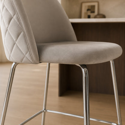 Banqueta Helia Pana Gris Oscuro Base Cromo