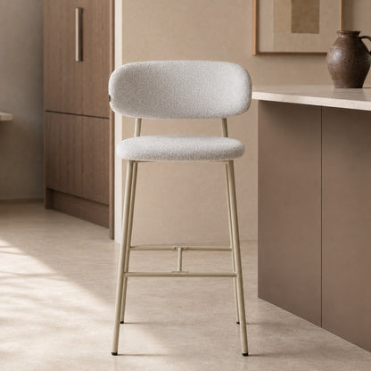 Banqueta Zuno Color Gris Claro Base Capuccino