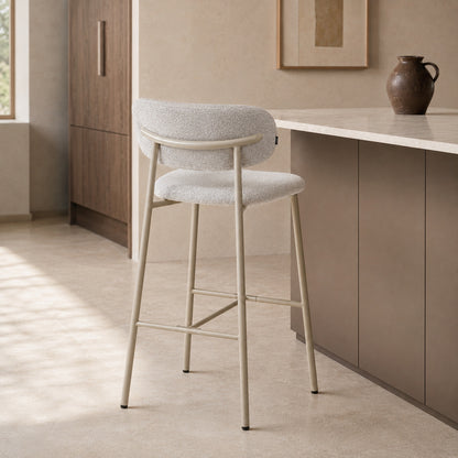 Banqueta Zuno Color Gris Claro Base Capuccino