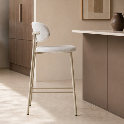 Banqueta Zuno Color Gris Claro Base Capuccino