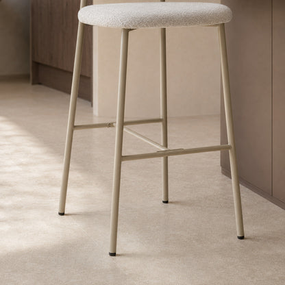 Banqueta Zuno Color Gris Claro Base Capuccino