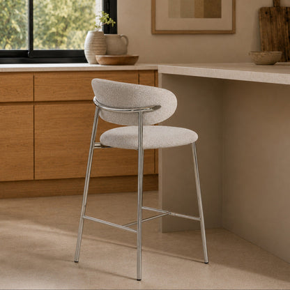 Banqueta Zuno Gris Claro Base Cromo