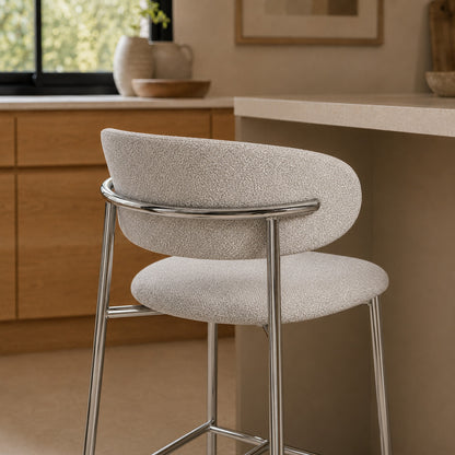 Banqueta Zuno Gris Claro Base Cromo