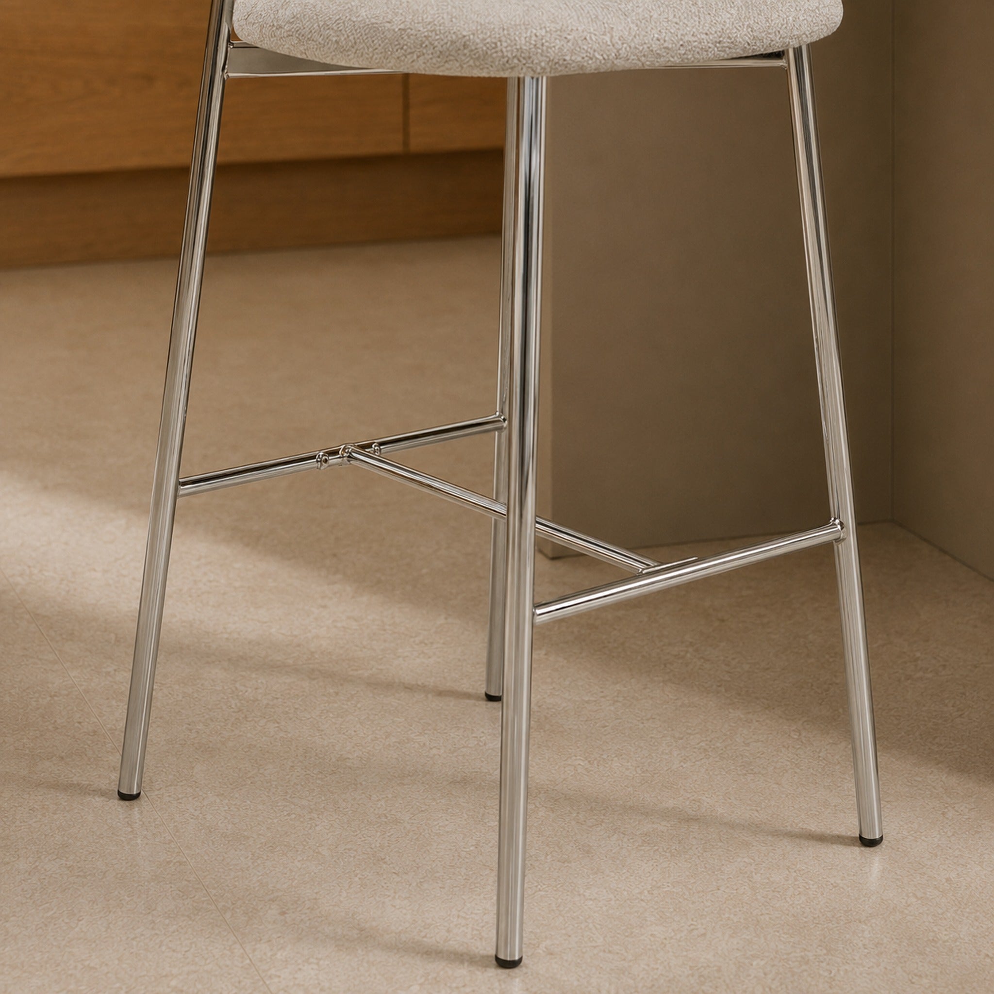 Banqueta Zuno Gris Claro Base Cromo