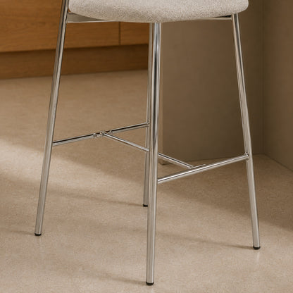 Banqueta Zuno Gris Claro Base Cromo