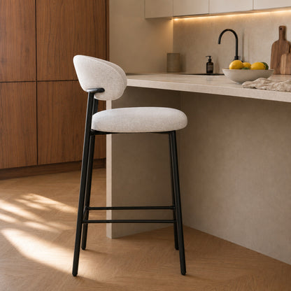 Banqueta Zuno Gris Claro Base Negra
