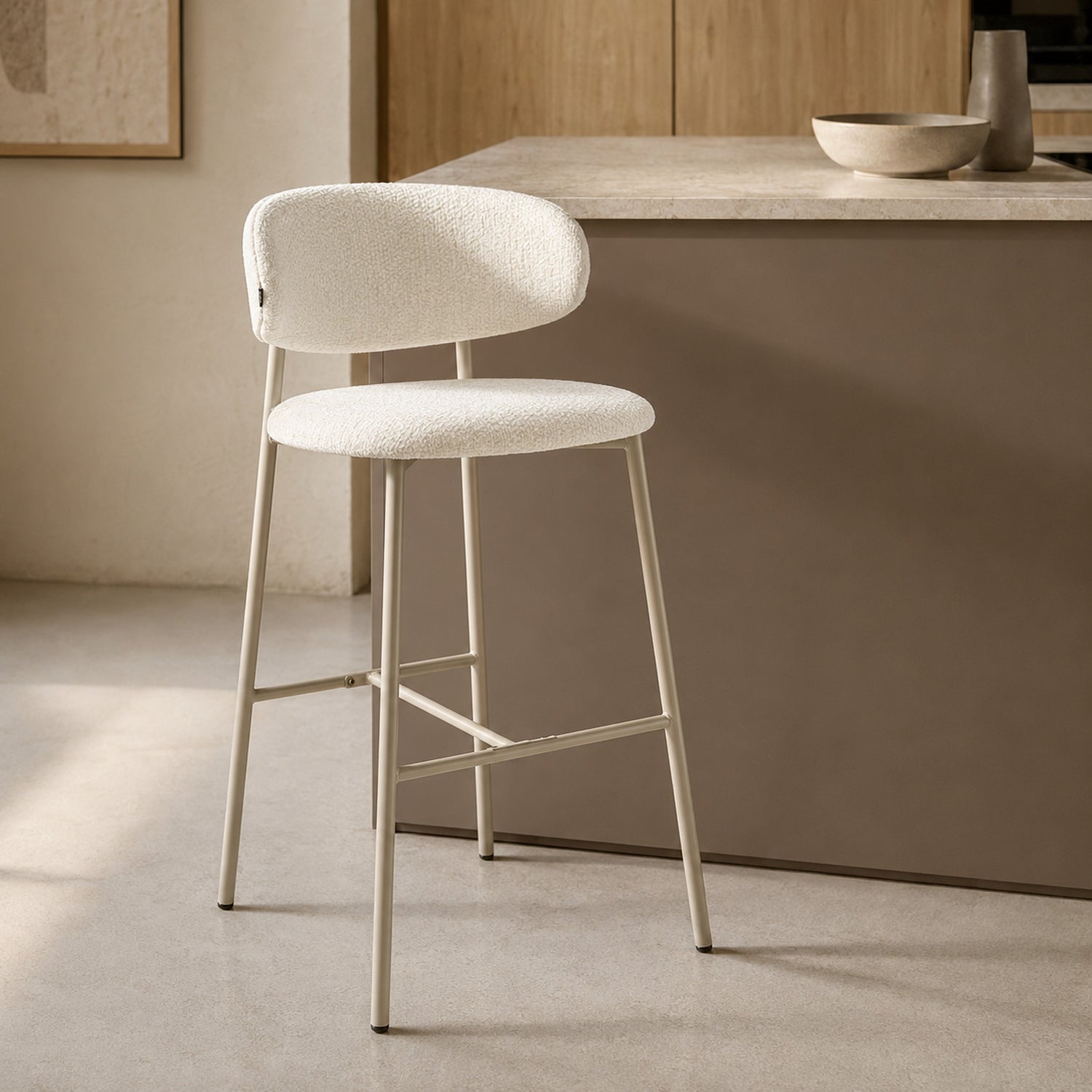 Banqueta Zuno Off White Base Capuccino