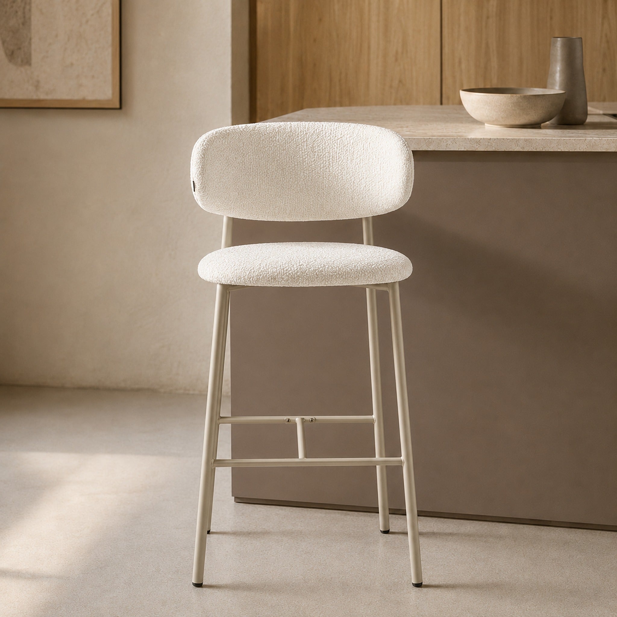 Banqueta Zuno Off White Base Capuccino