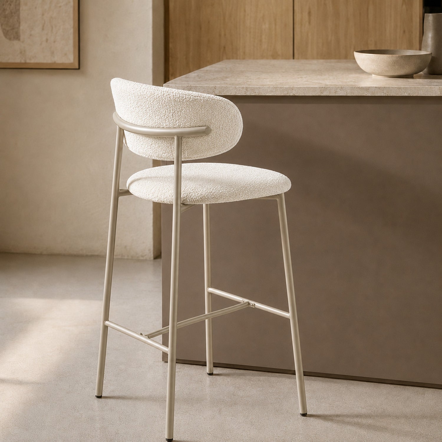 Banqueta Zuno Off White Base Capuccino