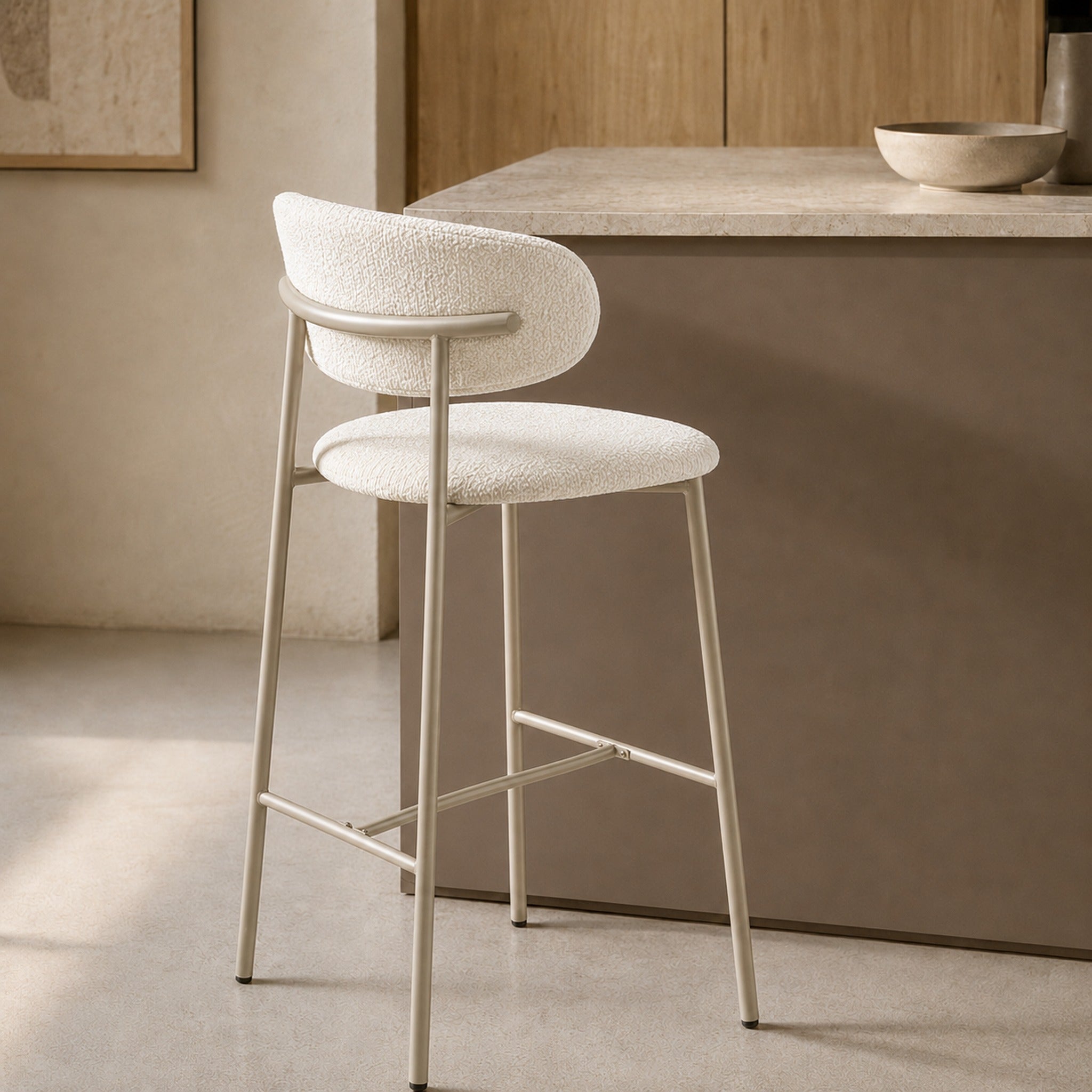 Banqueta Zuno Off White Base Capuccino
