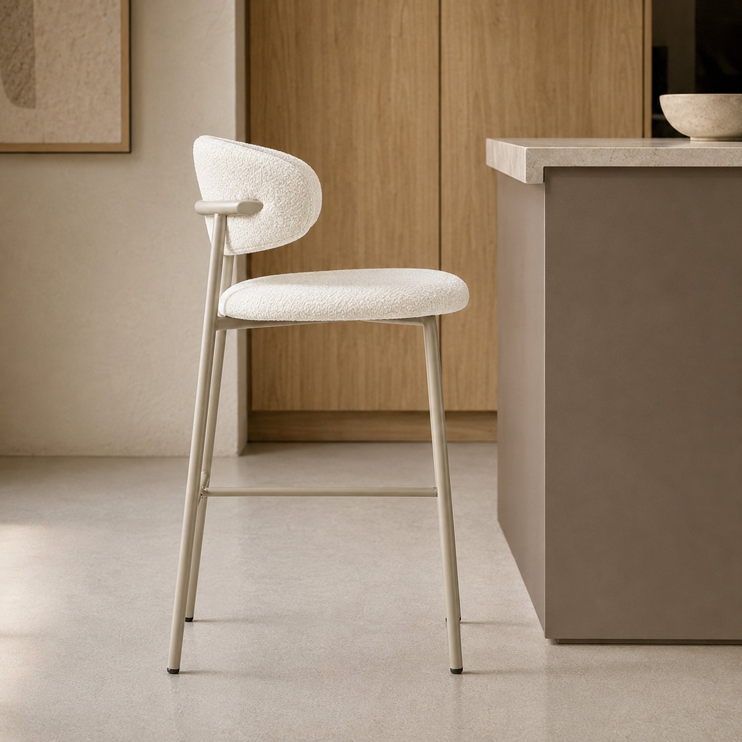 Banqueta Zuno Off White Base Capuccino