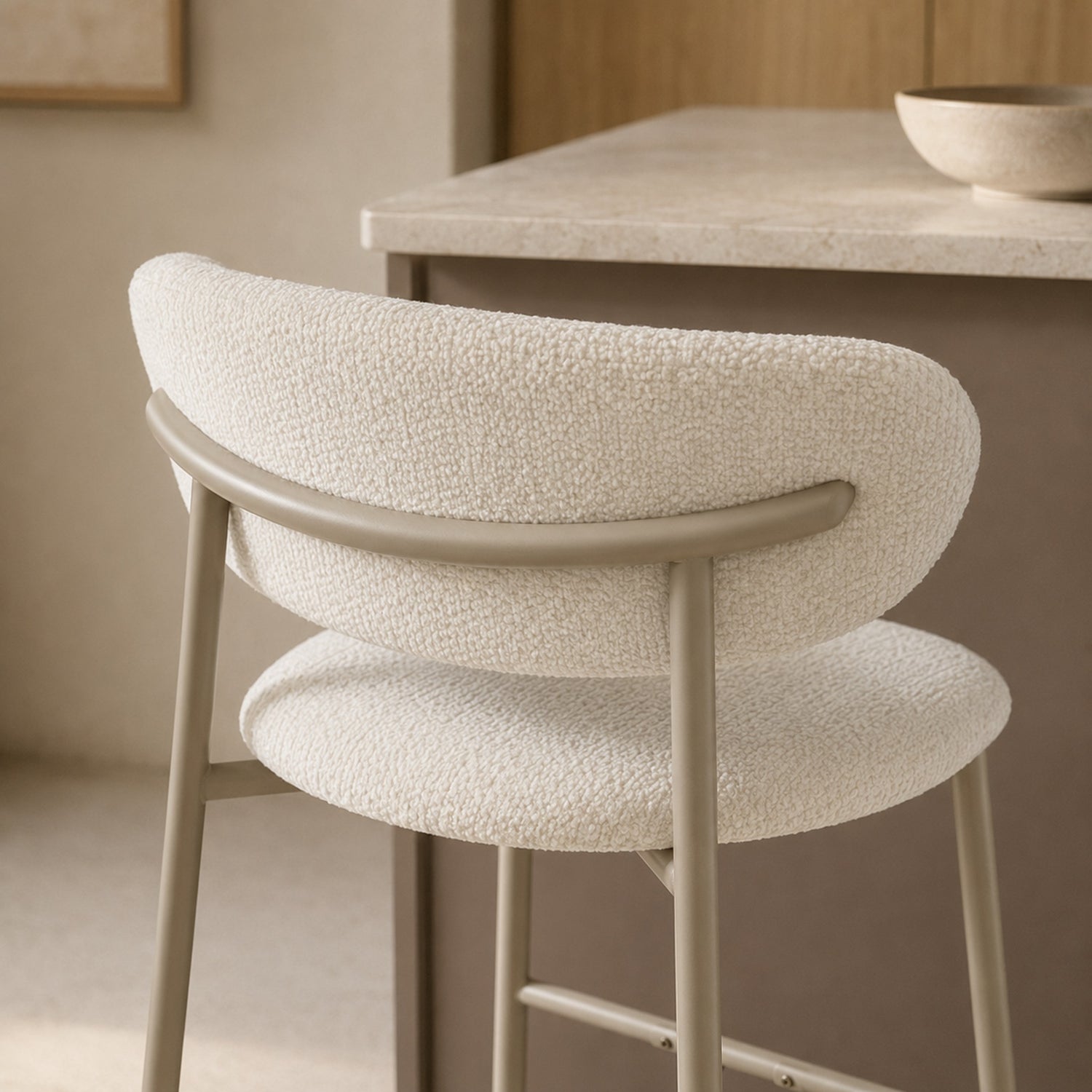 Banqueta Zuno Off White Base Capuccino