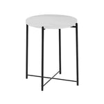 Mesa de Arrime Statuario Blanco Base Negra