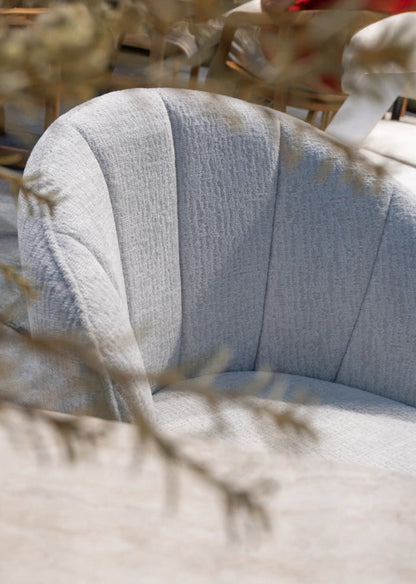 Silla Dublin Chenille Gris Base Capuccino