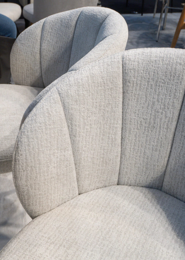 Silla Dublin Chenille Gris Base Capuccino