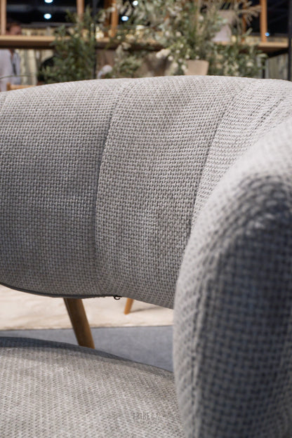 Sillón Bondie Chenille Gris Base Negra