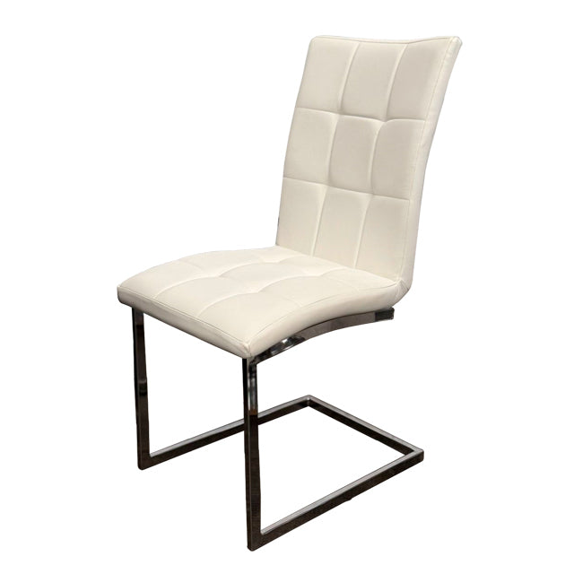 Silla Calia Ecocuero Blanca Base Cromo