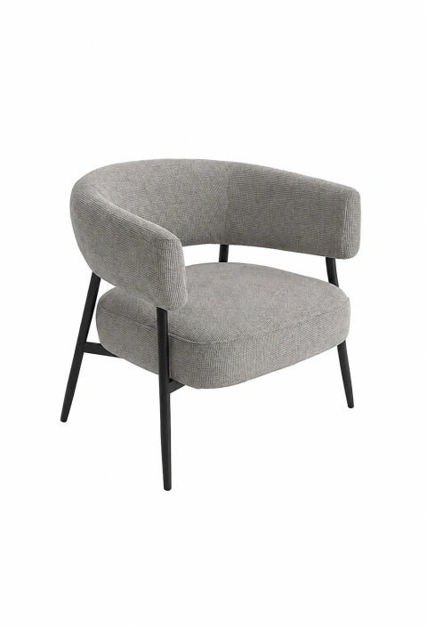 Sillon Dott Chenille Gris Oscuro Base Negra