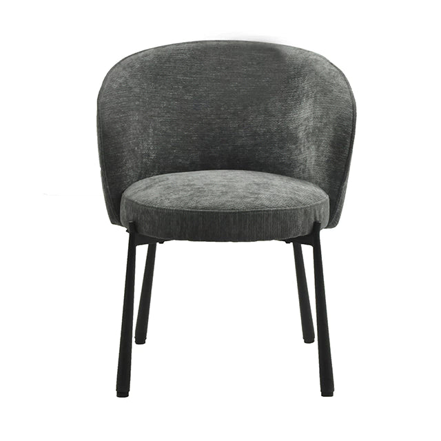 Sillón Melina Gris Oscuro Base Negra