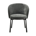 Sillón Melina Gris Oscuro Base Negra