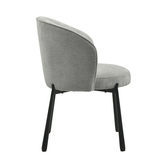 Sillón Melina Gris Claro Base Negra