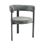 Sillón Jeanne Gris Oscuro Base Negra