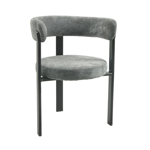 Sillón Jeanne Gris Oscuro Base Negra