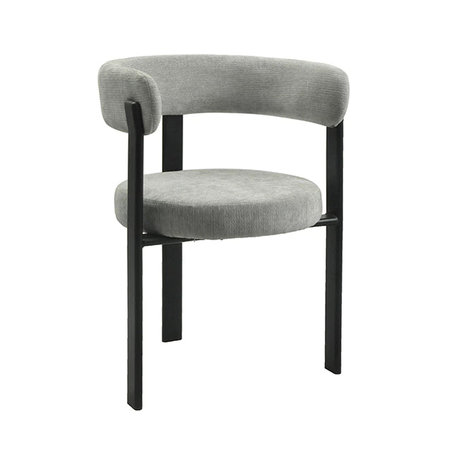 Sillón Jeanne Gris Claro Base Negra