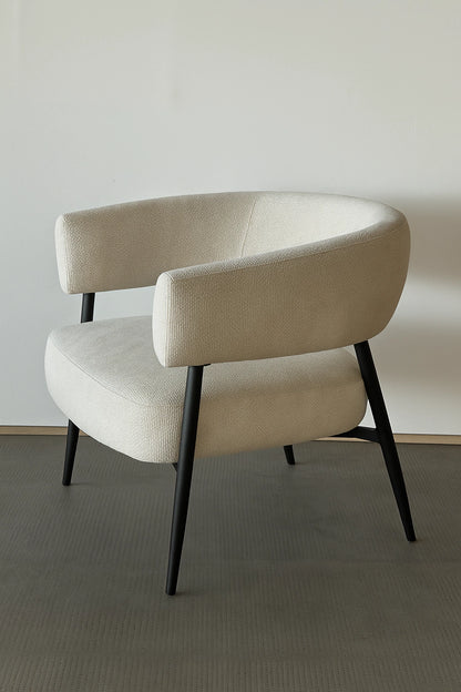 Sillon Dott Chenille Beige Base Negra