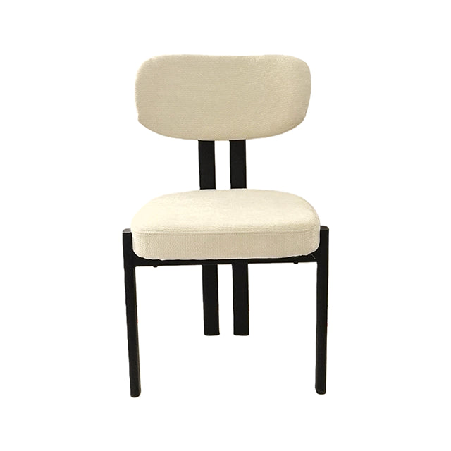 Silla Burdeos Tapizado Beige Base Negra