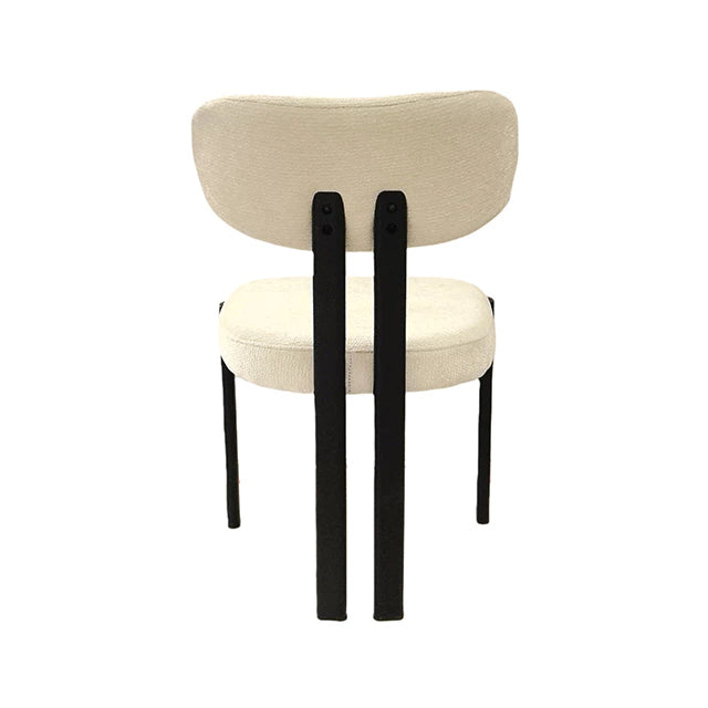 Silla Burdeos Tapizado Beige Base Negra