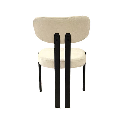 Silla Burdeos Tapizado Beige Base Negra