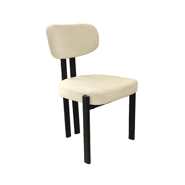 Silla Burdeos Tapizado Beige Base Negra