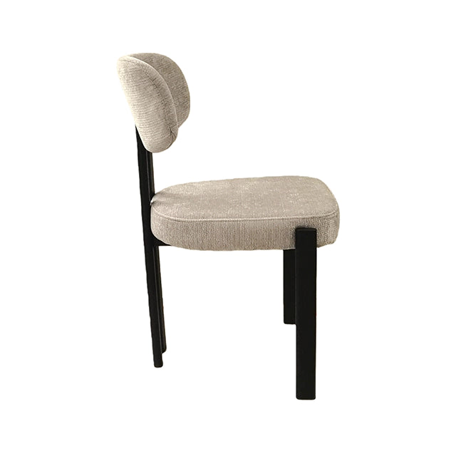 Silla Burdeos Tapizado Gris Claro Base Negra