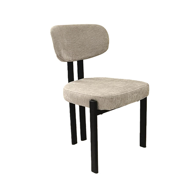 Silla Burdeos Tapizado Gris Claro Base Negra