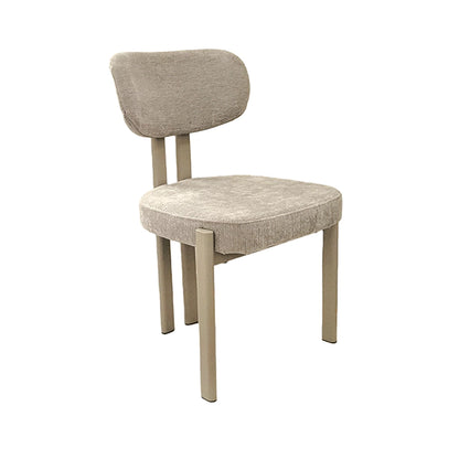 Silla Burdeos Tapizado Gris Claro Base Capuccino