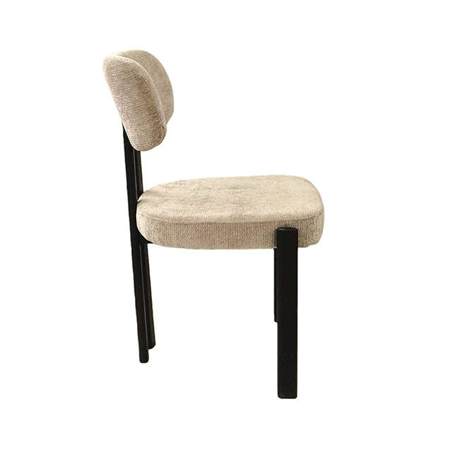 Silla Burdeos Tapizado Taupe Base Negra