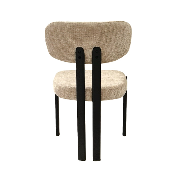 Silla Burdeos Tapizado Taupe Base Negra