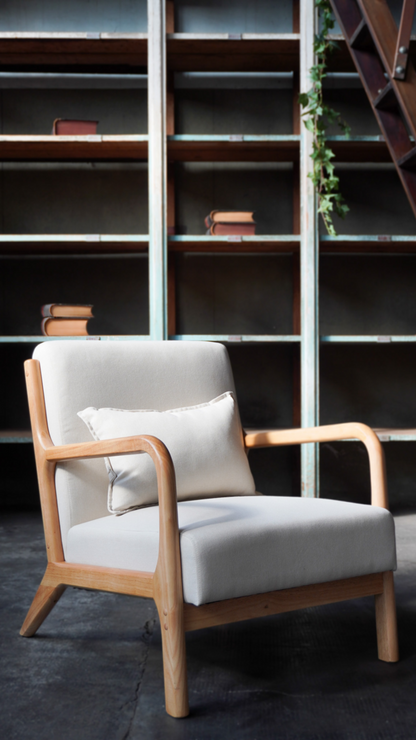 Sillón Olia Off White Base Natural