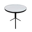Mesita Redonda Black Marquina Base Negra